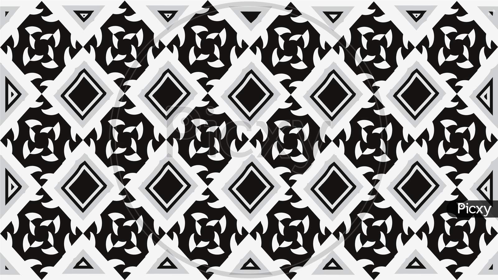 Black and white seamless triangle pattern. Abstract vector