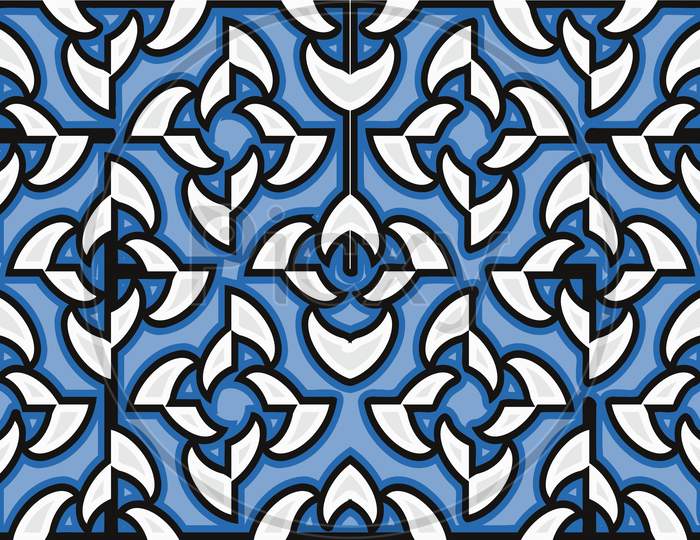 Blue Color, Abstract Pattern, Vector Graphic Design.