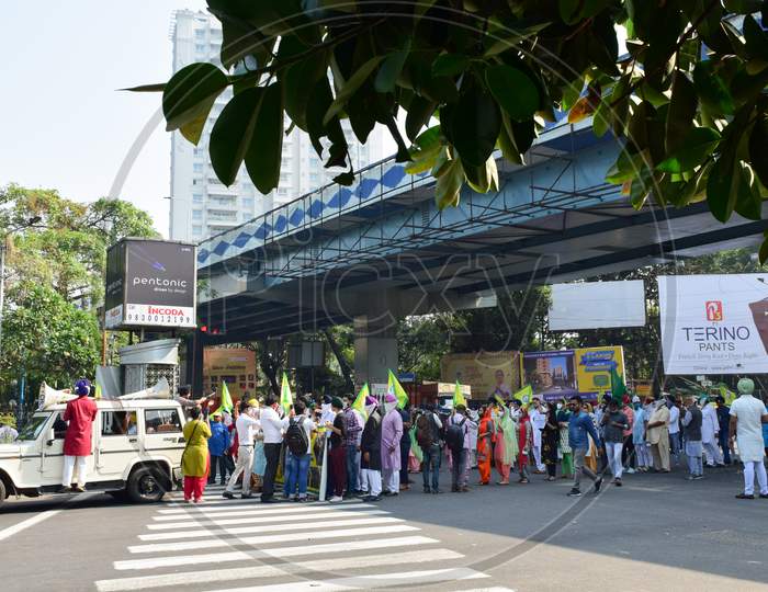 Protest march by farmers' association in Kolkata against newly passed farm bill by Indian Government