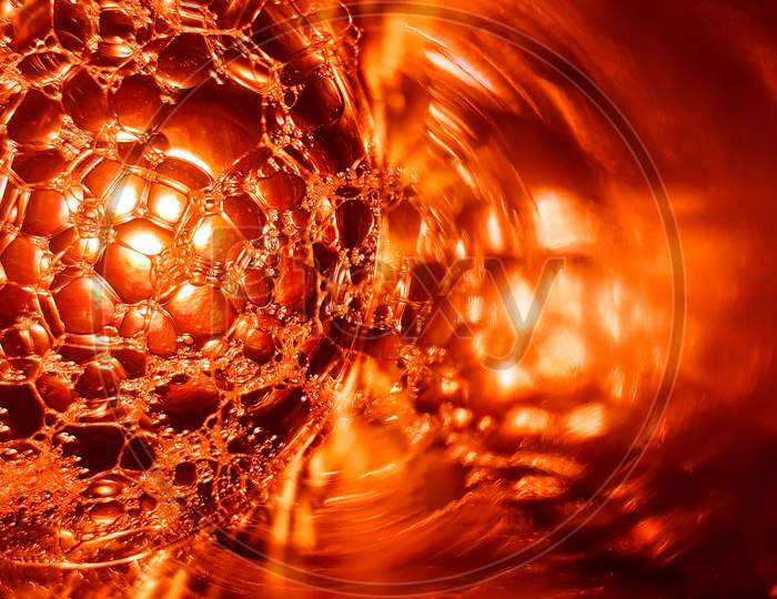 Abstract Of Orange Soap Bubbles