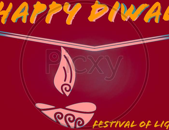 Happy Diwali,festival of lights image red background