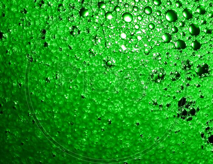 Abstract Of Green Soap Bubbles