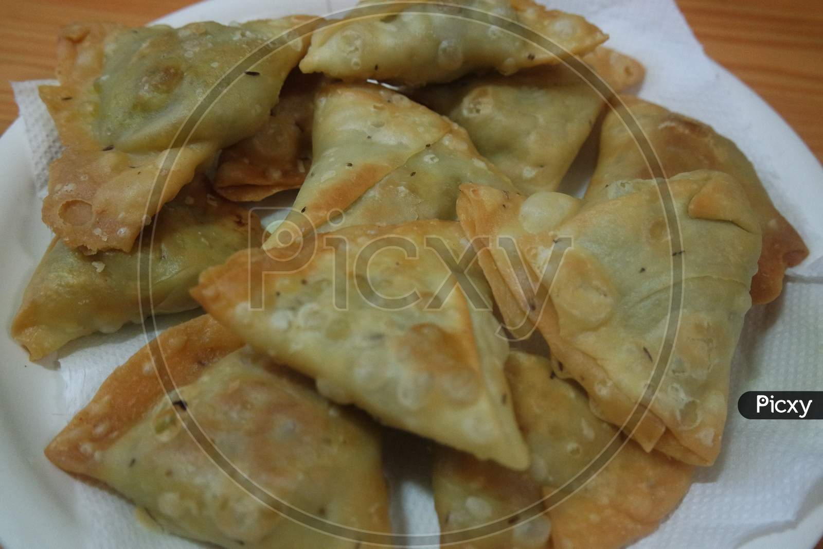 Closeup Of Delicious Home Made Samosa Or Pastries Food On White Background