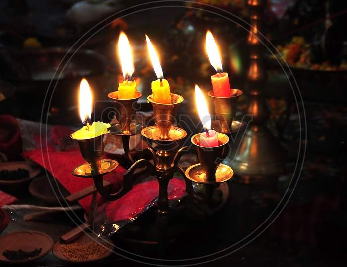 The festive light in Diwali festival celebration.