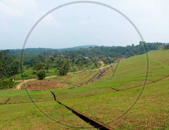 Beautiful Meadow From The Banasura Sagar Dam In Western Ghats, Wayanad, Kerala