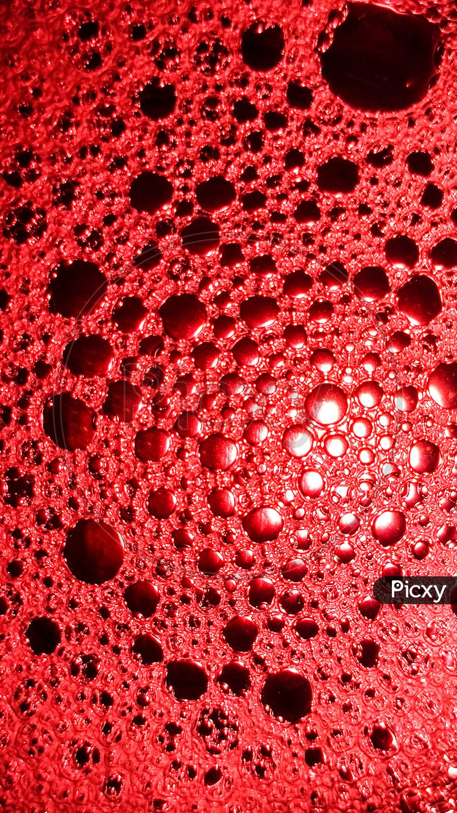 Abstract Of Red Soap Bubbles