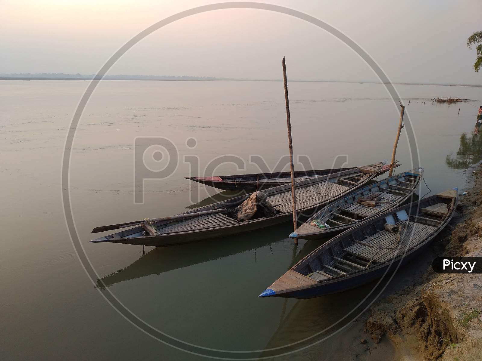 Boats on the beki river,