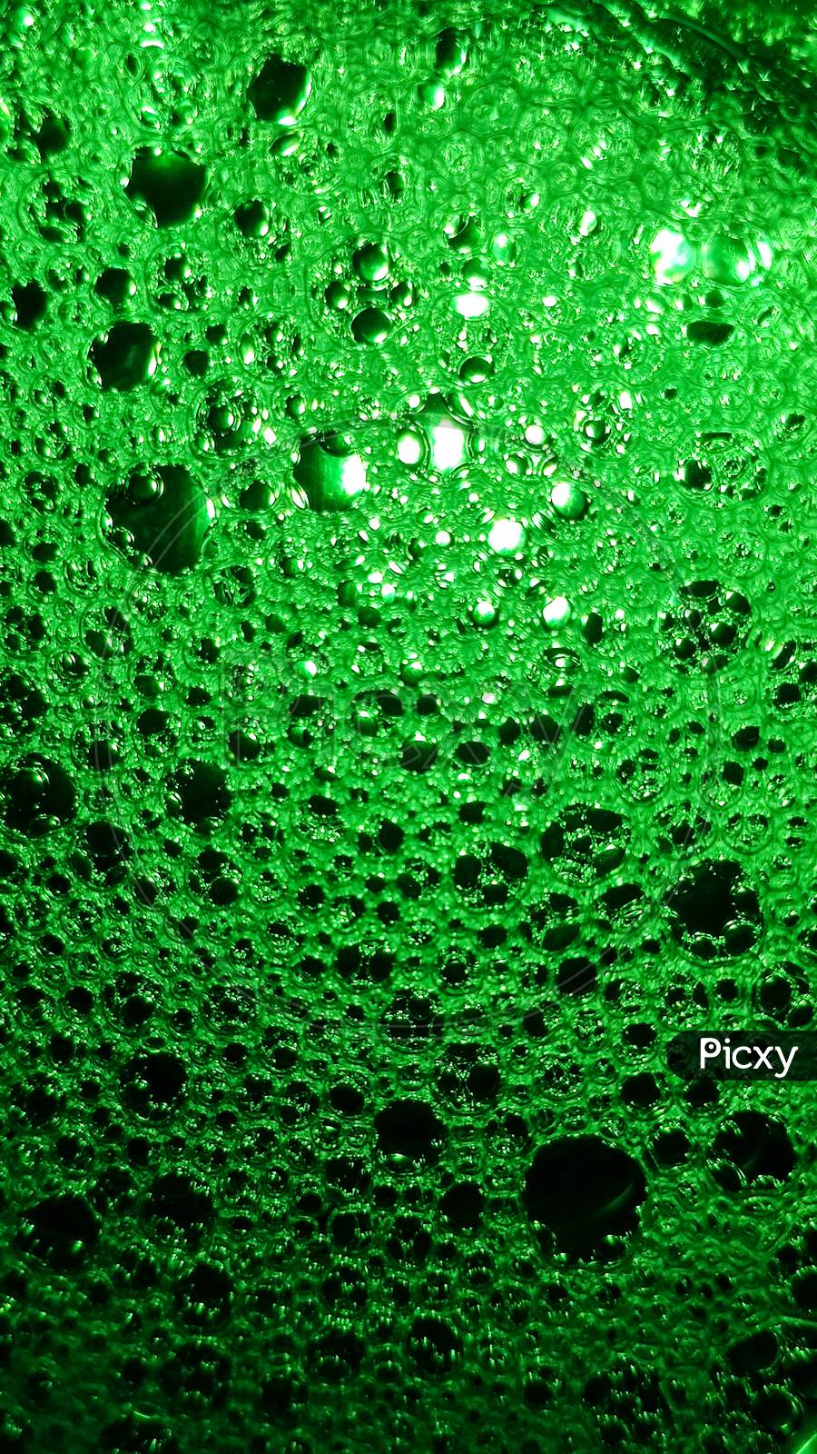 Abstract Of Green Soap Bubbles