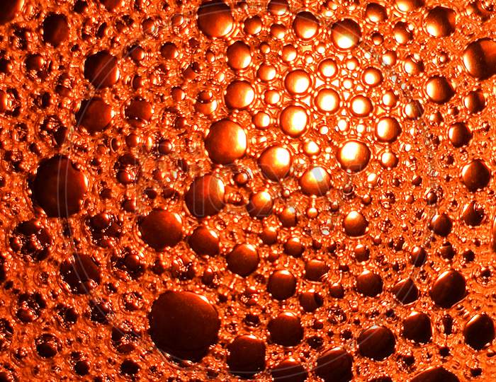 Abstract Of Orange Soap Bubbles