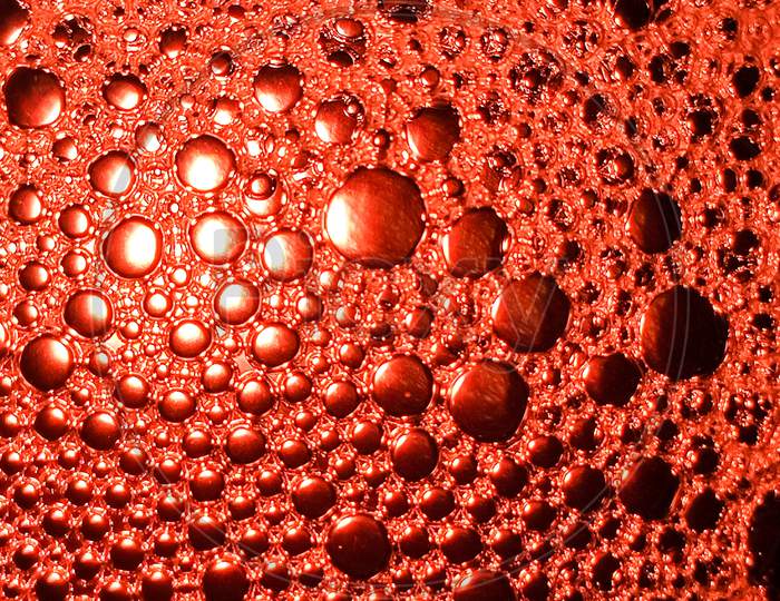 Abstract Of Red Soap Bubbles