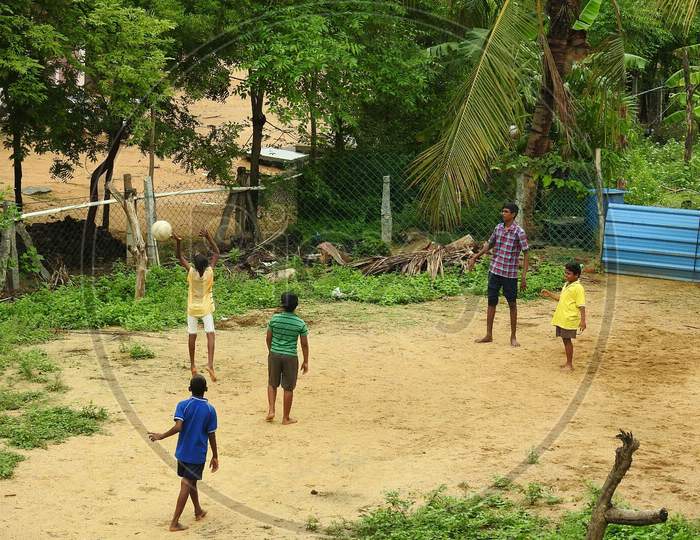 children playing with ball