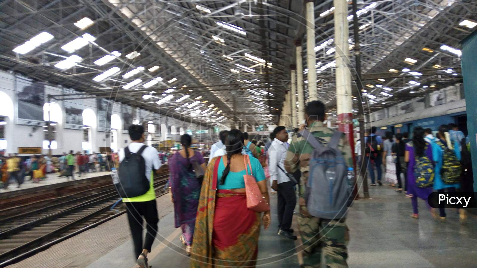 crowd at railway station
