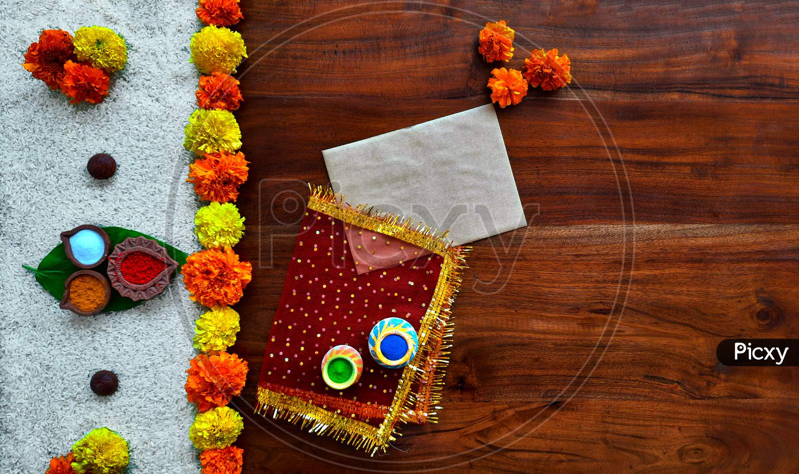 Diwali Pooja with an envelope