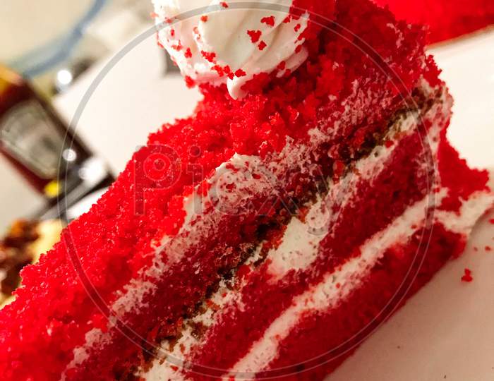 Red velvet cake, dessert.