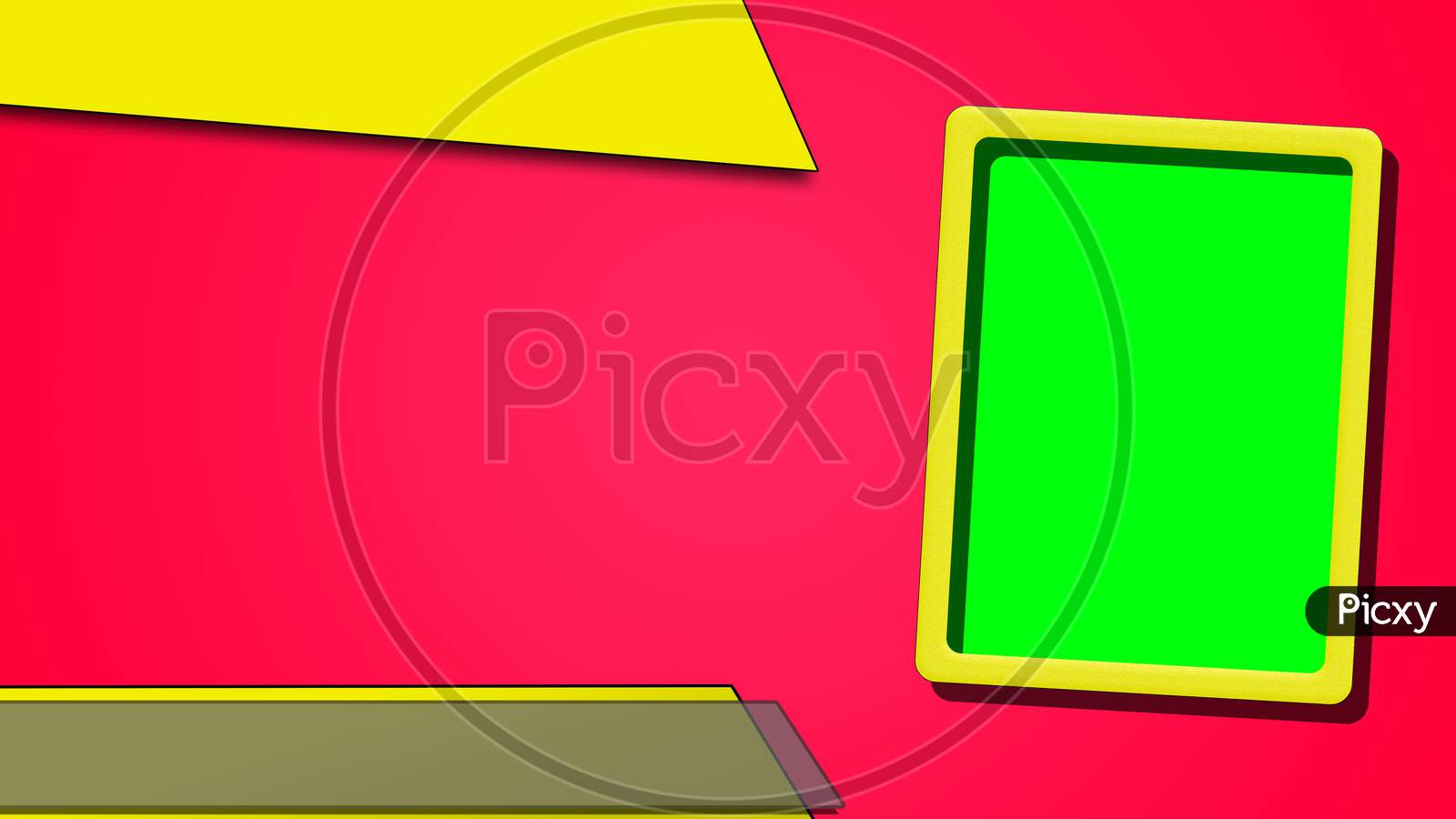 Attractive Colorful Green Screen Banner Or Poster Or Intro Template With Copy Space