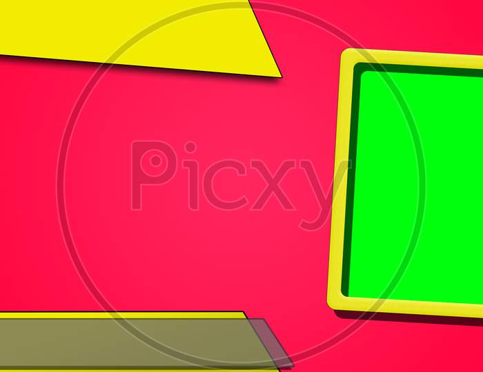 Attractive Colorful Green Screen Banner Or Poster Or Intro Template With Copy Space