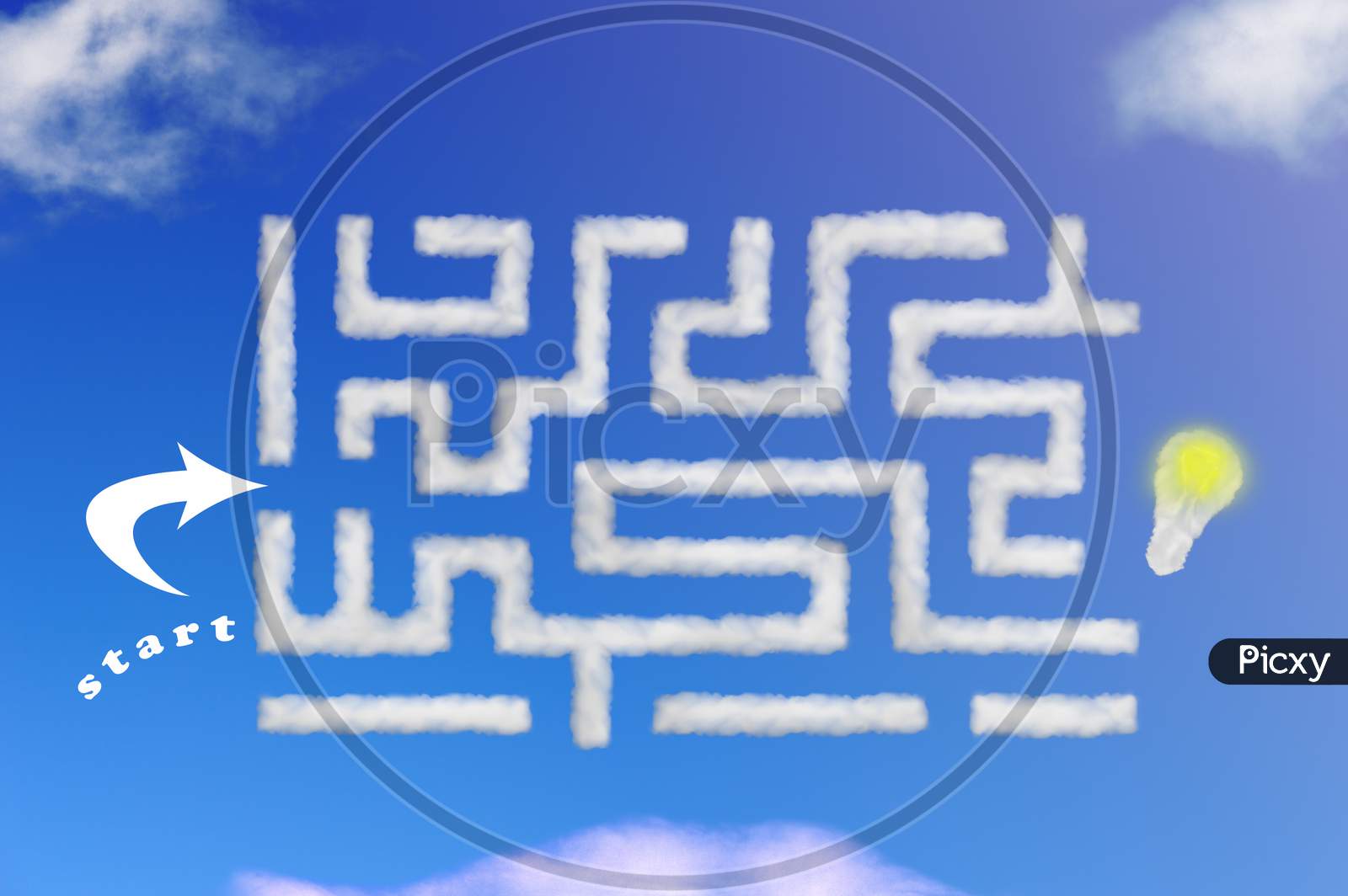 Cloud Shape Of Labyrinth Or Maze