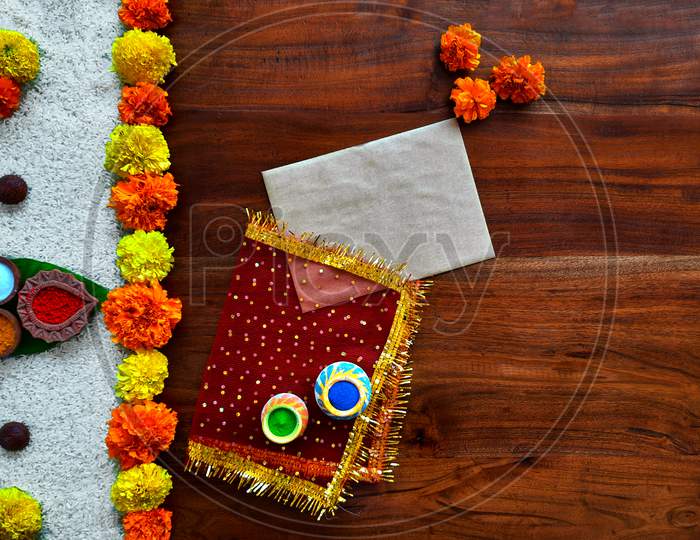 Diwali Pooja with an envelope