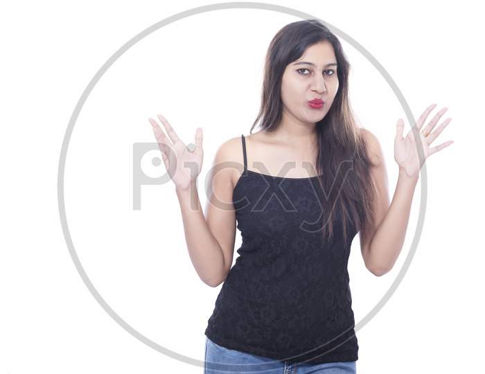 Lifestyle of young Indian female with expression