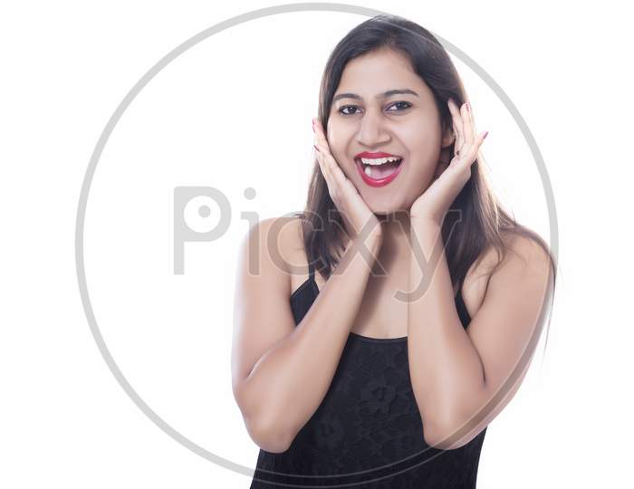 Lifestyle of young Indian female with expression