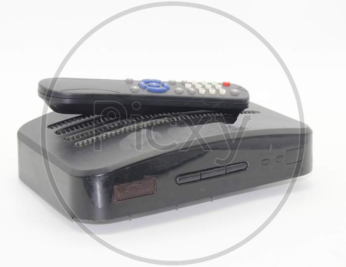 Tv Set Top Box Isolated On White Background With Selective Focus