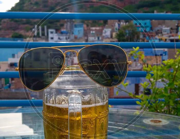 Sunglasses and beer