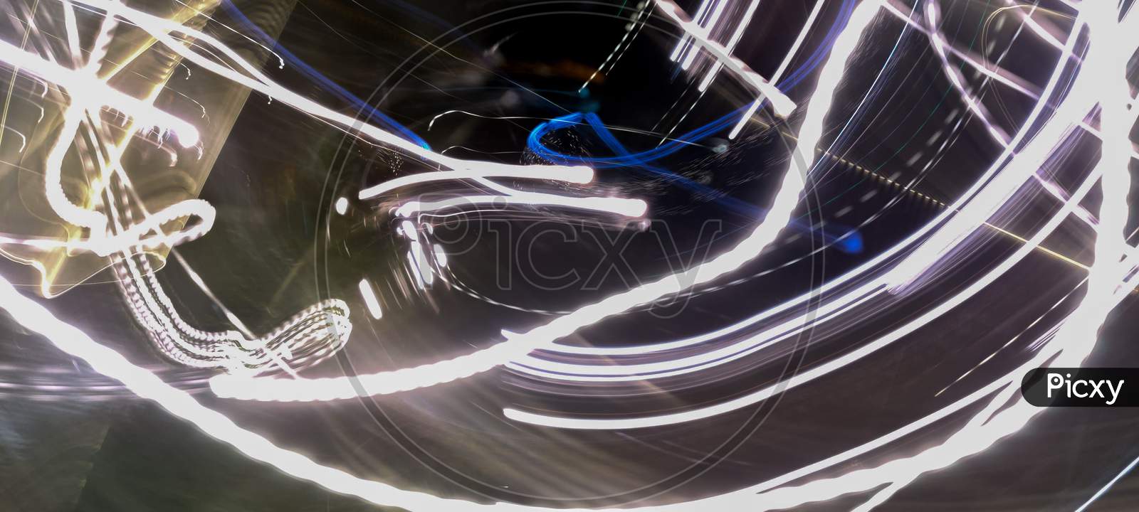 Light painting of light coming from decorative lighting source during festival season