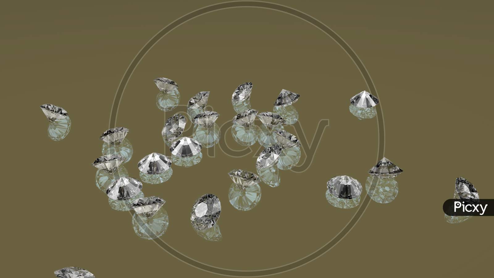 Shiny Gemstone Diamond Crystal On Greyish Background