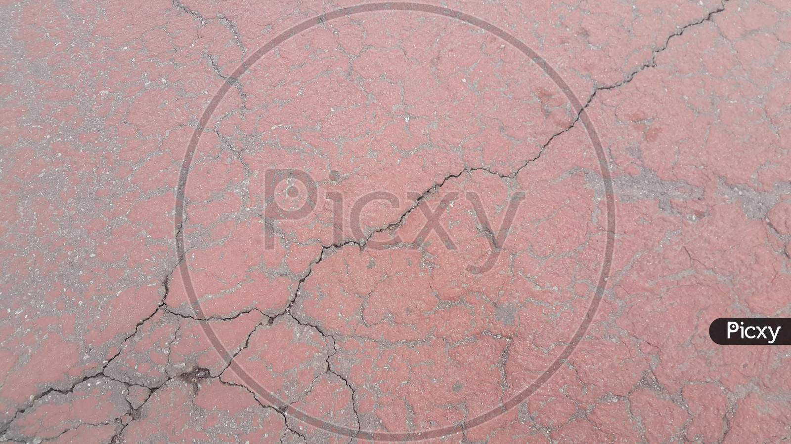 Red Colored Damaged Road