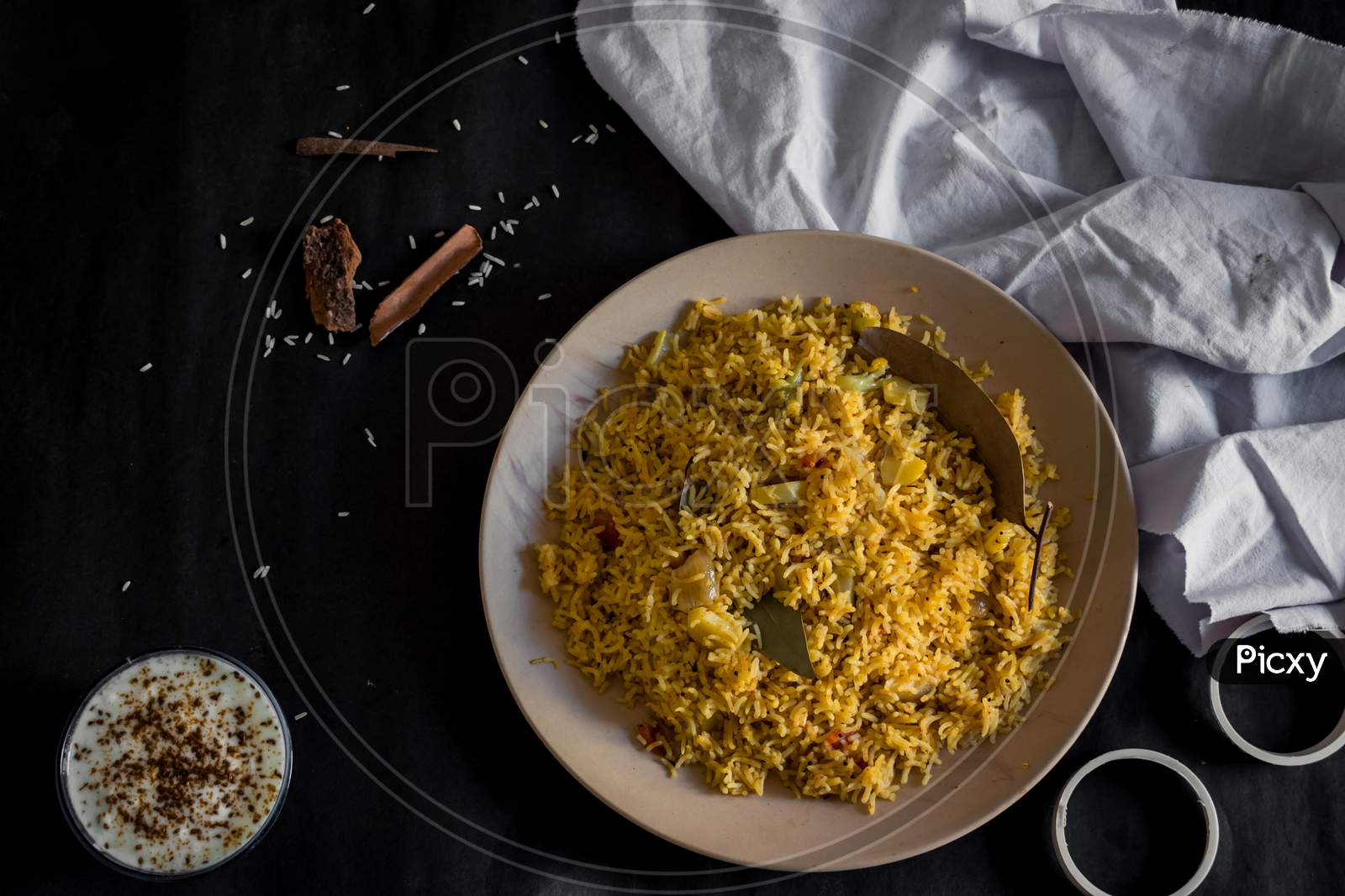 Cooked Rice With Ingredients Healthy Recipe
