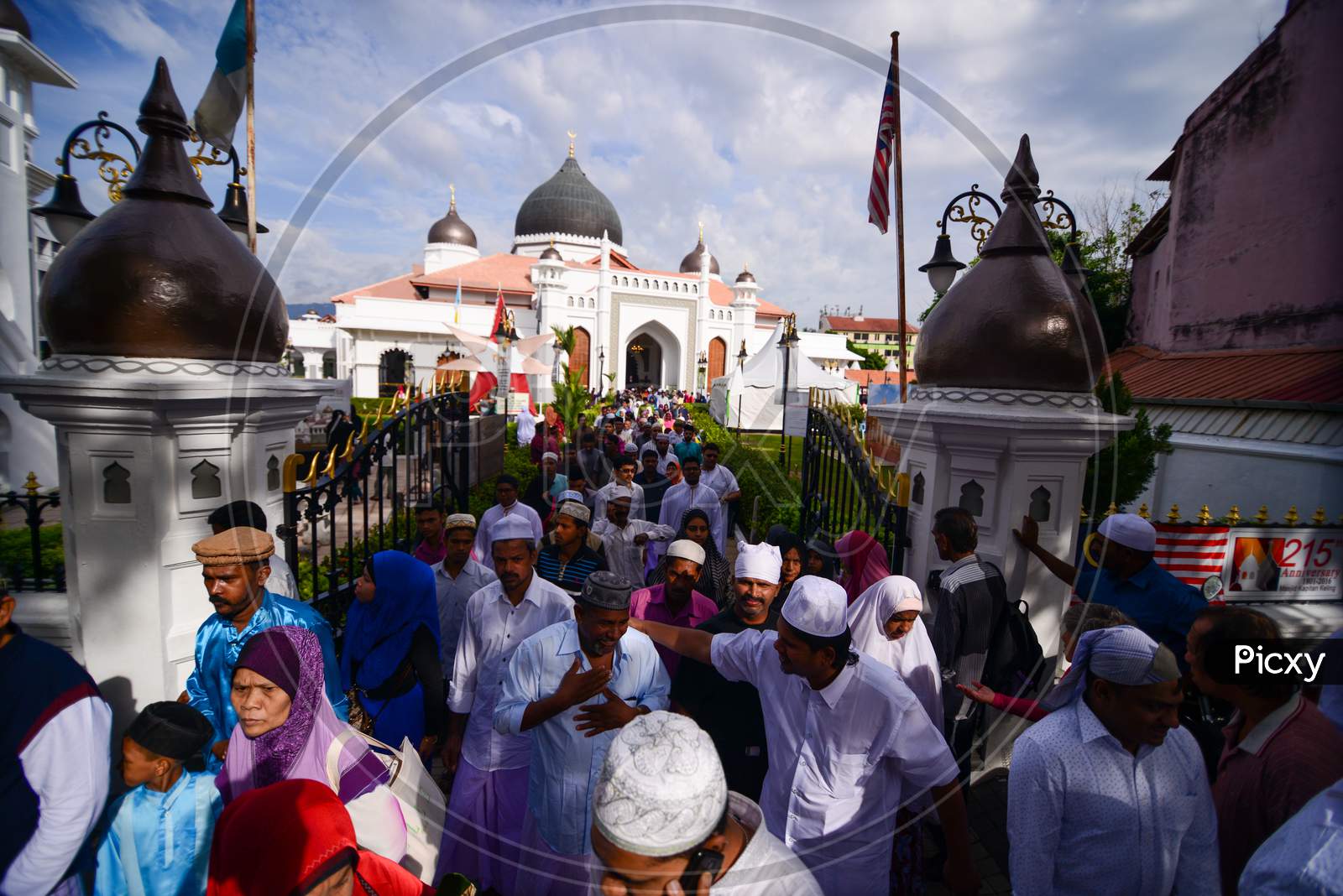 Muslim Walk Out From Masjid Kapitan Keling Mosque After Friday Pray