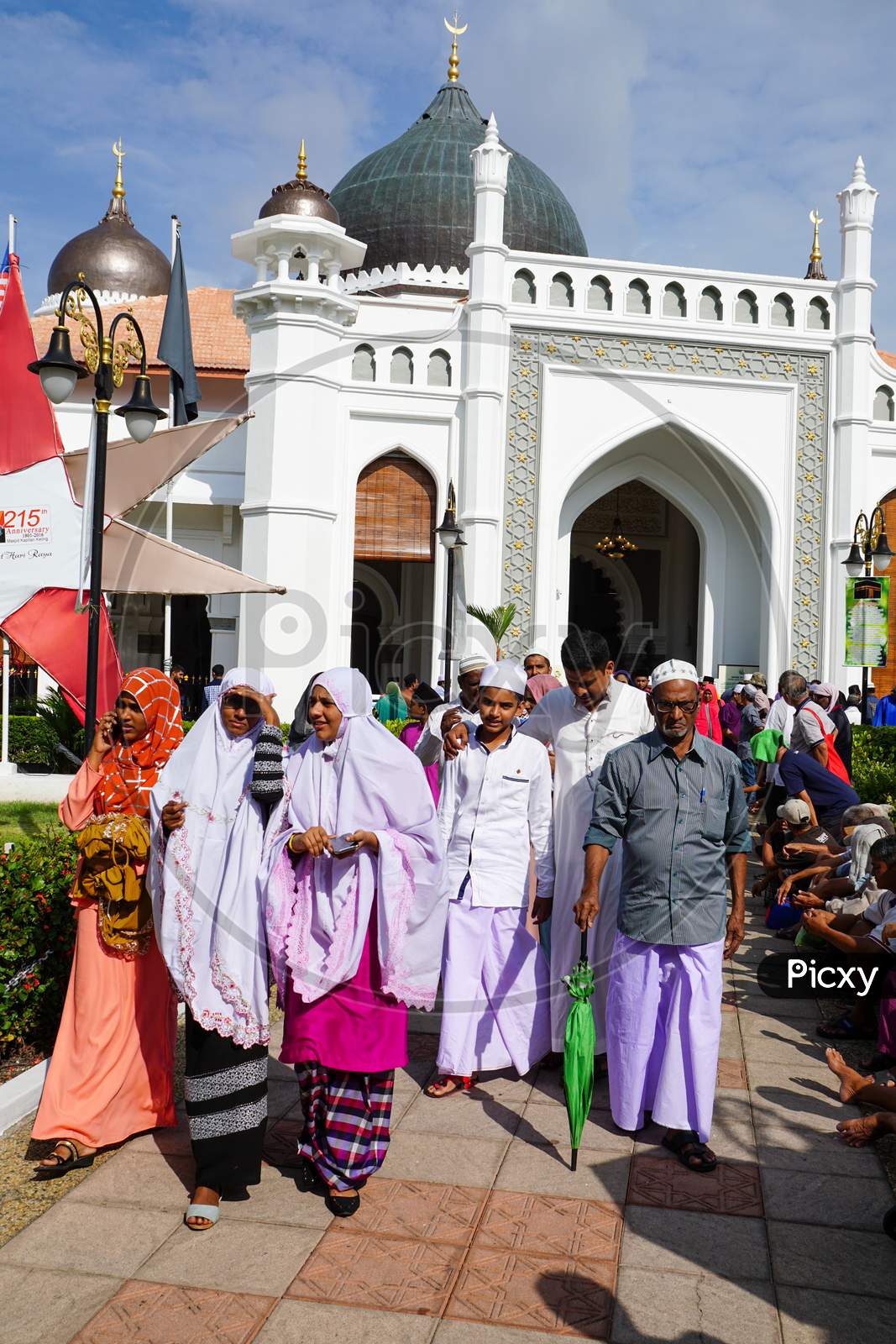 Muslim Walk Out From Masjid Kapitan Keling After Friday Pray
