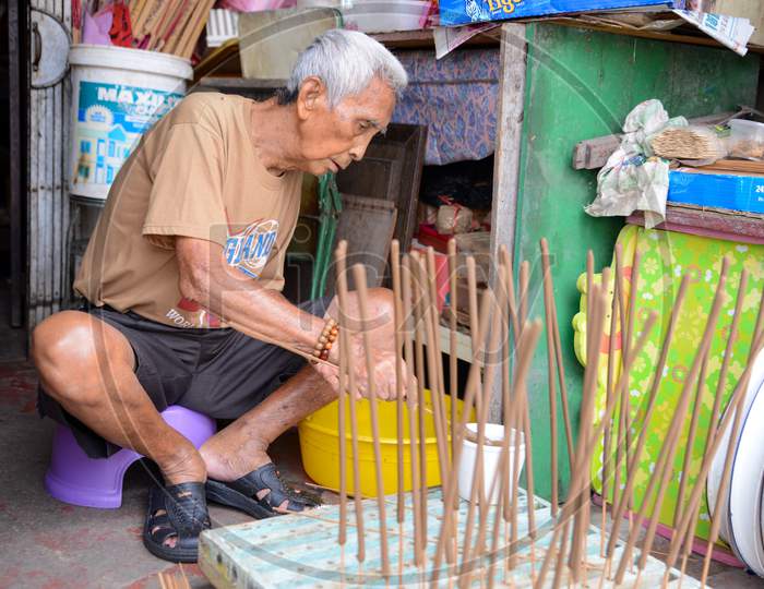 Last Heritage Craftman Of Handmade Joss Stick Maker In Penang