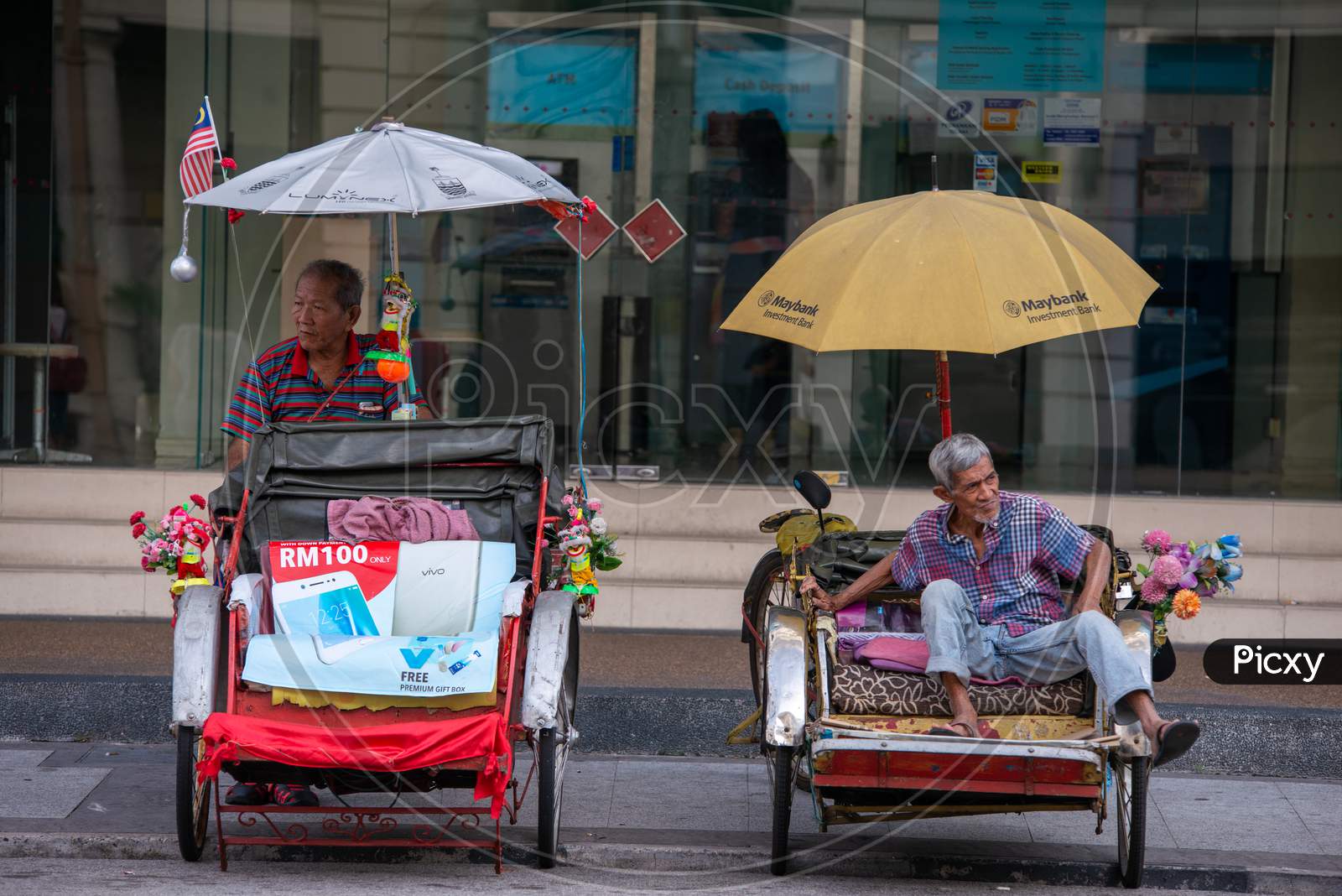 Two Trishaw Driver Rest At Street