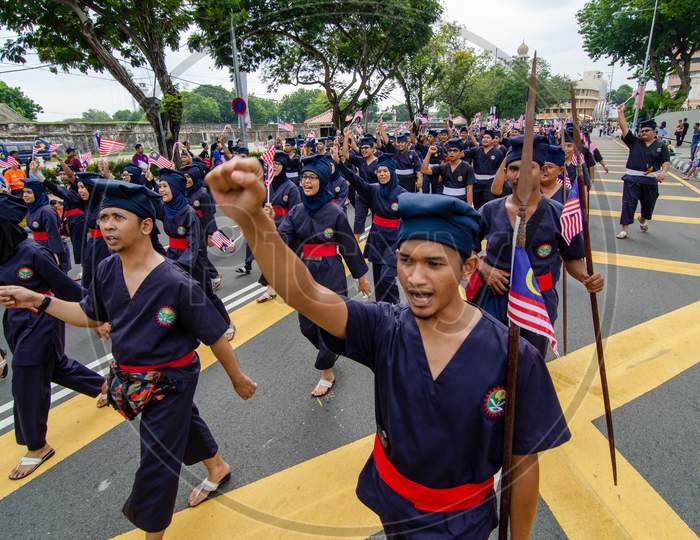 Silat Performer Participate Independence Parade