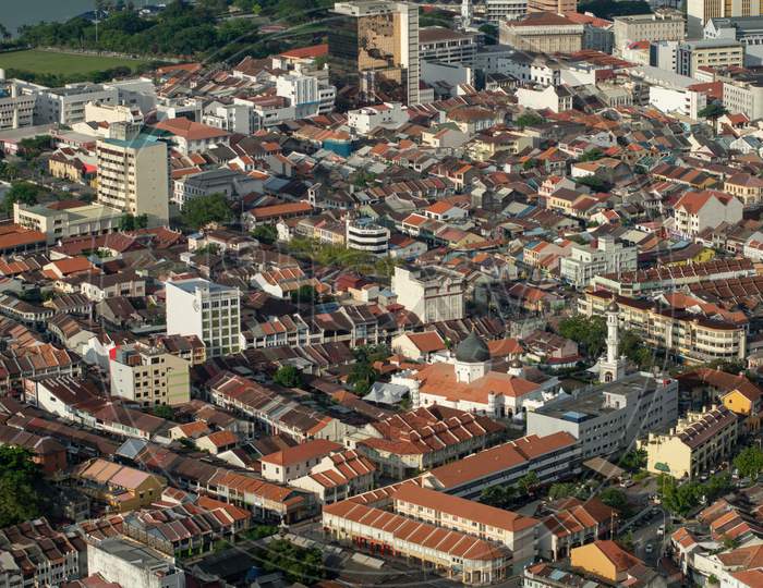 Aerial View Penang Georgetown In Afternoon