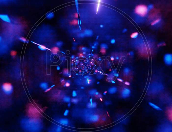 Glowing Neon Particle Space Particle Galaxy 3D Illustration Background Wallpaper