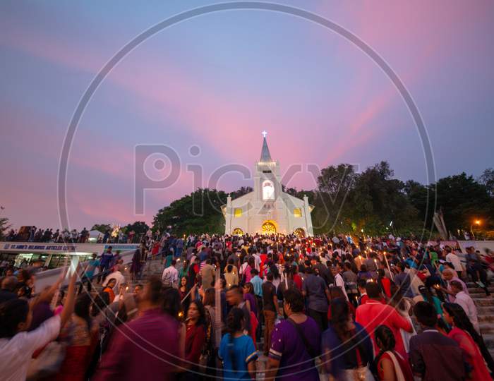 St Anne Church With Colorful Cloud During Last Day Of Feast