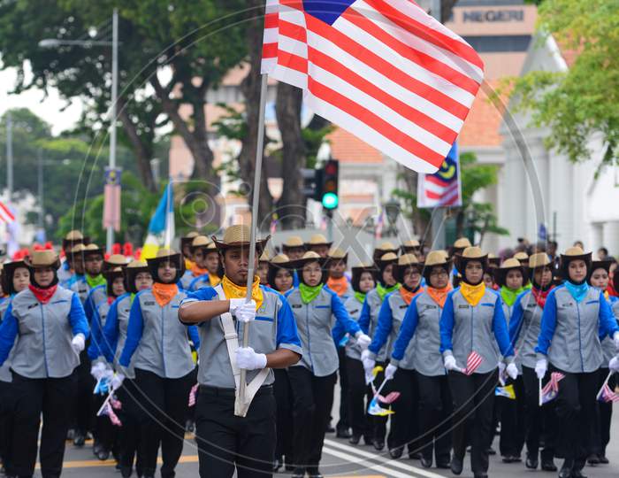 Independence Day Parade At Street