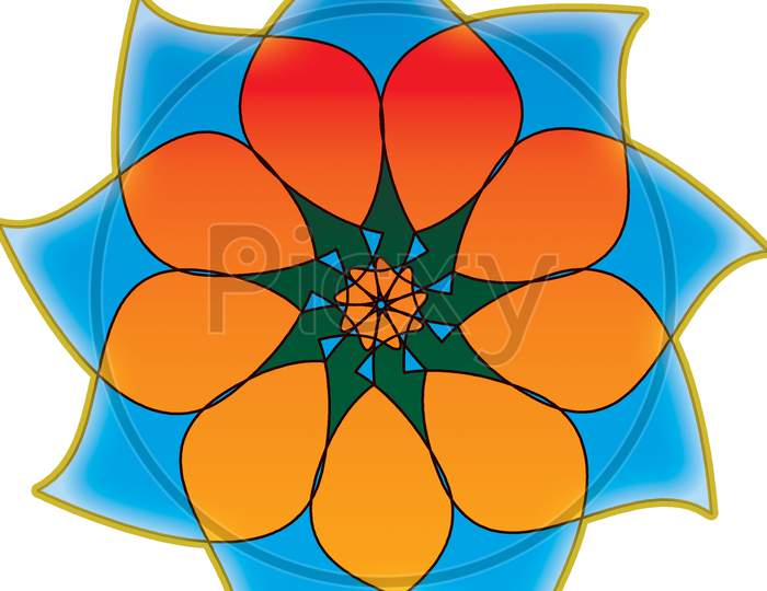 Mandala Flower Shape Background Design