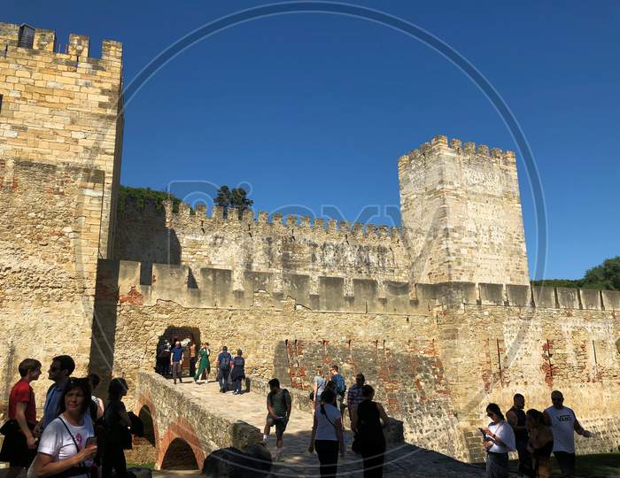 Castle Sao Jorge in Lisbon in Portugal 25.3.2019