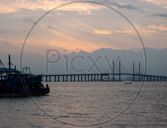 Sunrise At Penang Second Bridge