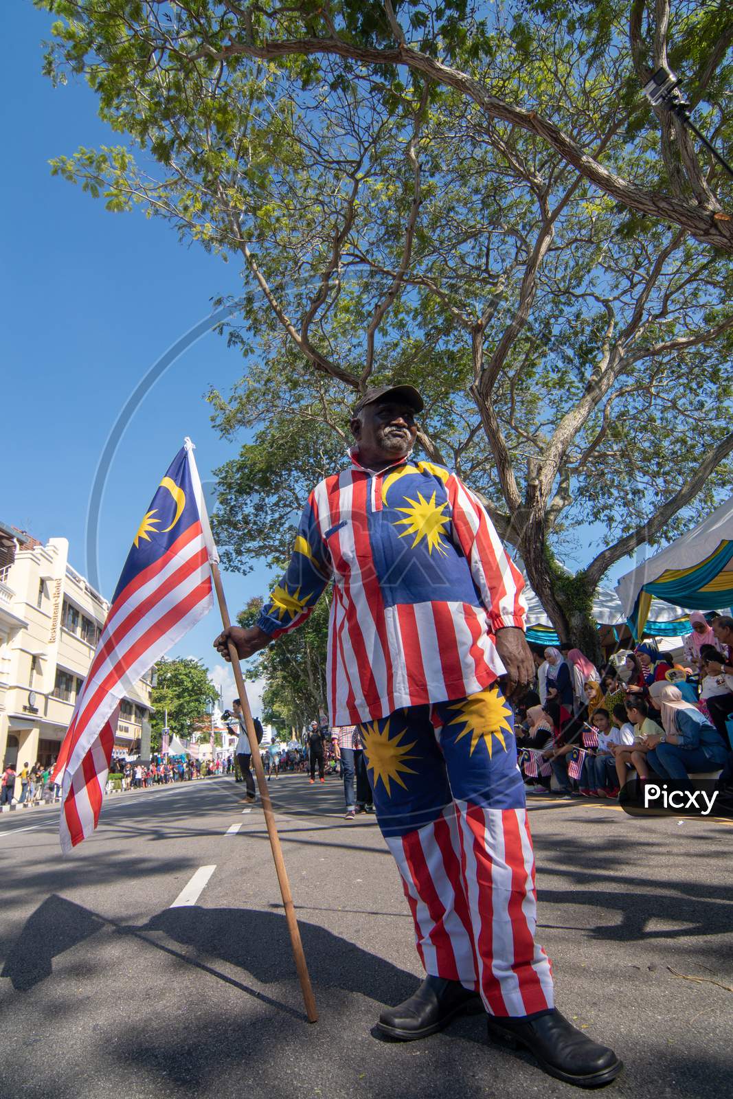 Image of An Indian Man With Malaysia Flag And Costume-NT186293-Picxy