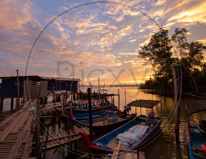 Fishing Jetty Sungai Semilang During Sunset Hour