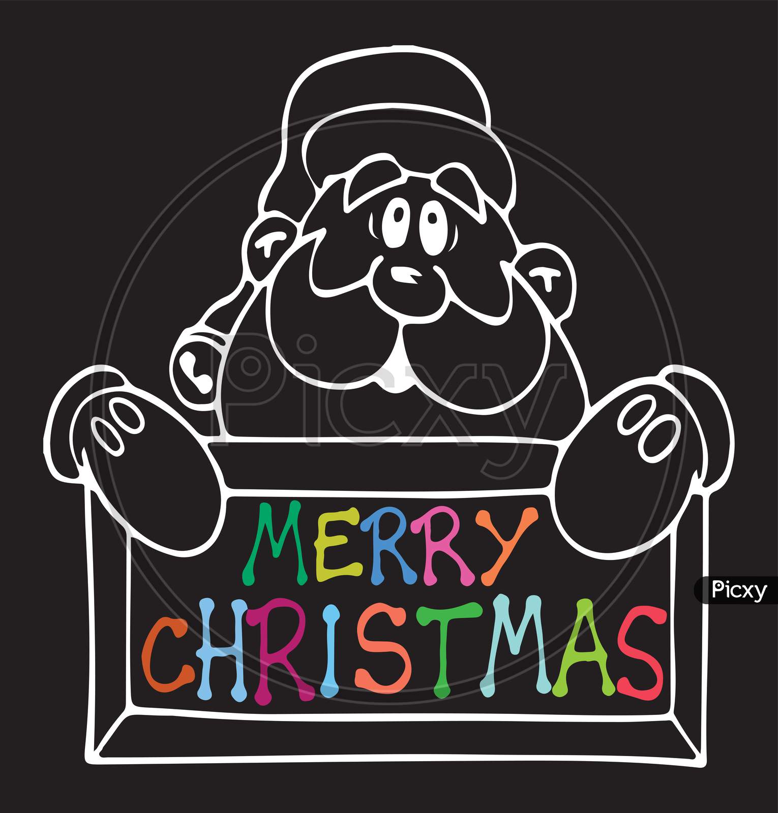 Sketch Of Happy Or Merry Christmas And Happy New Year Wishing Greeting Card Editable Illustration