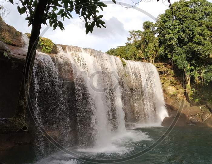 Full view of Krangshuri Waterfall