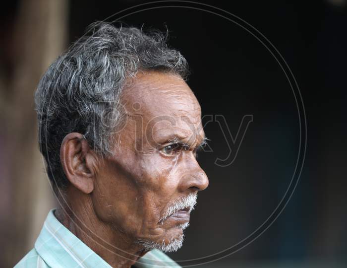 Indian Old man close up