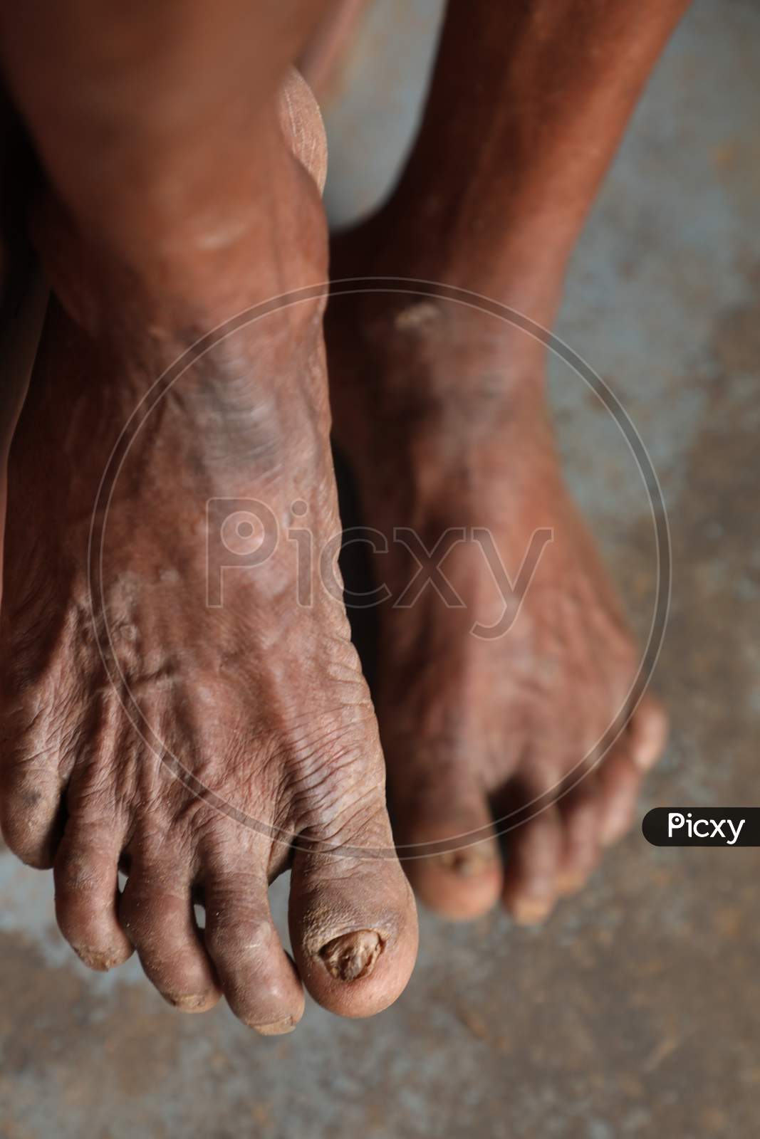 Old men Foot closeup
