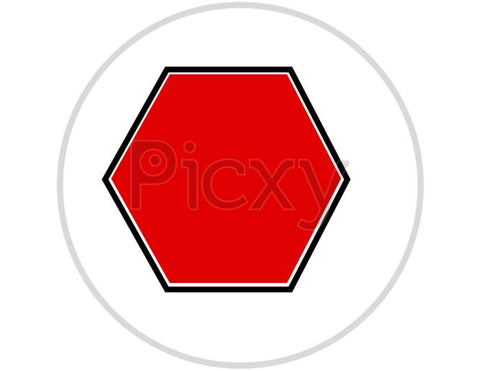 Traffic Sign Blank Plate With White Background.