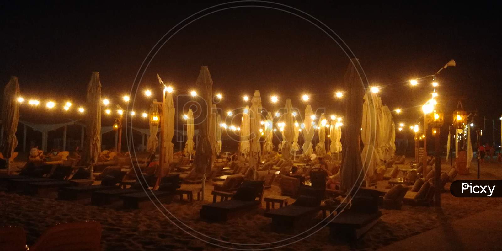 Party Lounge at sea beach, Bars and restaurants at coast area